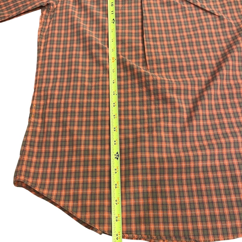 Ralph Lauren Rugby University Button Down Shirt Mens M Orange Plaid Long Sleeve - Picture 10 of 12